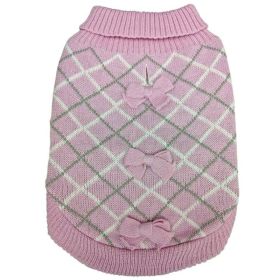 Fashion Pet Pretty in Plaid Dog Sweater Pink - X-Small