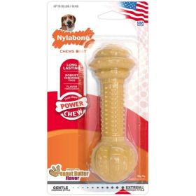 Nylabone Dura Chew Barbell Dog Chew Toy - Peanut Butter Flavor - Medium/Large