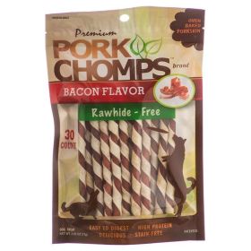 Pork Chomps Premium Pork Twistz - Bacon - Mini - 30 Count