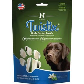 Twistix Wheat Free Dental Dog Treats - Vanilla Mint Flavor - Large - For Dogs 30 lbs & Up - (5.5 oz)