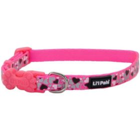 Li'L Pals Reflective Collar - Pink with Hearts - 8-12"L x 3/8"W