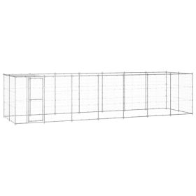 Outdoor Dog Kennel Galvanized Steel with Roof 182.3 ftÂ¬â‰¤