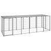 Dog Kennel Silver 129.9"x43.3"x43.3" Steel