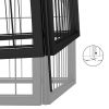 10-Panel Dog Playpen Black 19.7"x39.4" Powder-coated Steel