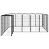 22-Panel Dog Playpen Black 19.7"x39.4" Powder-coated Steel