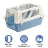 ATLAS Two Door Top Load Plastic Kennel & Pet Carrier, Blue 22-Inch