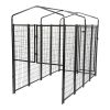 6.9 x 3.3 x 5.6 ft Dog Kennel with Waterproof Cover, Welded Wire Outdoor Dog Playpen, Black