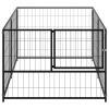 Dog Kennel Black 78.7"x39.4"x27.6" Steel