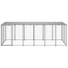 Dog Kennel Silver 129.9"x43.3"x43.3" Steel