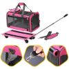 Heavy Duty Dog Carrier with Wheels, Heather Pink, 20"L x 13"W x 11.5"H