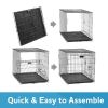 Double-Door Foldable Metal Wire Dog Crate with Divider and Tray, X-Large, 42"