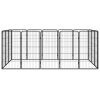 16-Panel Dog Playpen Black 19.7"x39.4" Powder-coated Steel