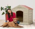 ECO Resin Dog House for Medium and Large Breeds, Taupe, 36"W