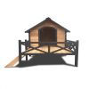 Outdoor Large Wooden Cabin House Style Wooden Dog Kennel with Porch