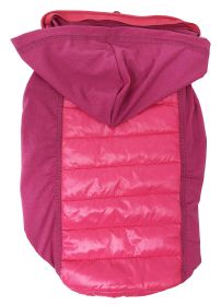 Pet Life 'Apex' Lightweight Hybrid 4-Season Stretch and Quick-Dry Dog Coat w/ Pop out Hood (Color: Pink, size: large)