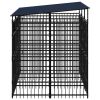 Outdoor Dog Kennel with Roof Steel 59.5 ftÂ¬â‰¤