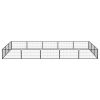 16-Panel Dog Playpen Black 39.4"x19.7" Powder-coated Steel