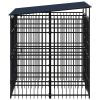 Outdoor Dog Kennel with Roof Steel 39.7 ftÂ¬â‰¤