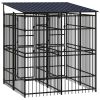 Outdoor Dog Kennel with Roof Steel 39.7 ftÂ¬â‰¤