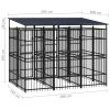 Outdoor Dog Kennel with Roof Steel 59.5 ftÂ¬â‰¤