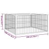 Dog Playpen 4 Panels Black 39.4"x19.7" Powder-coated Steel